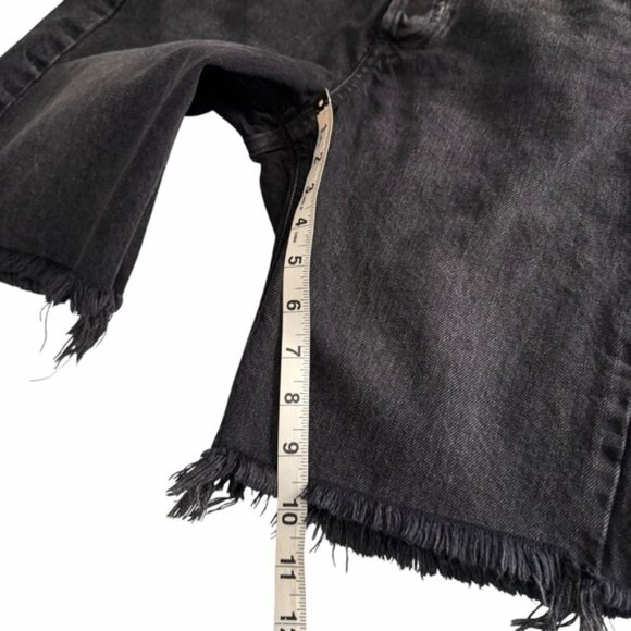 AGOLDE Women's Black Denim Shorts Raw Hem Button Fly Sz 24 - Picture 8 of 10